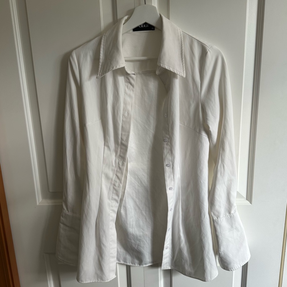 Cider Pintuck Button Down Blouse Fitted